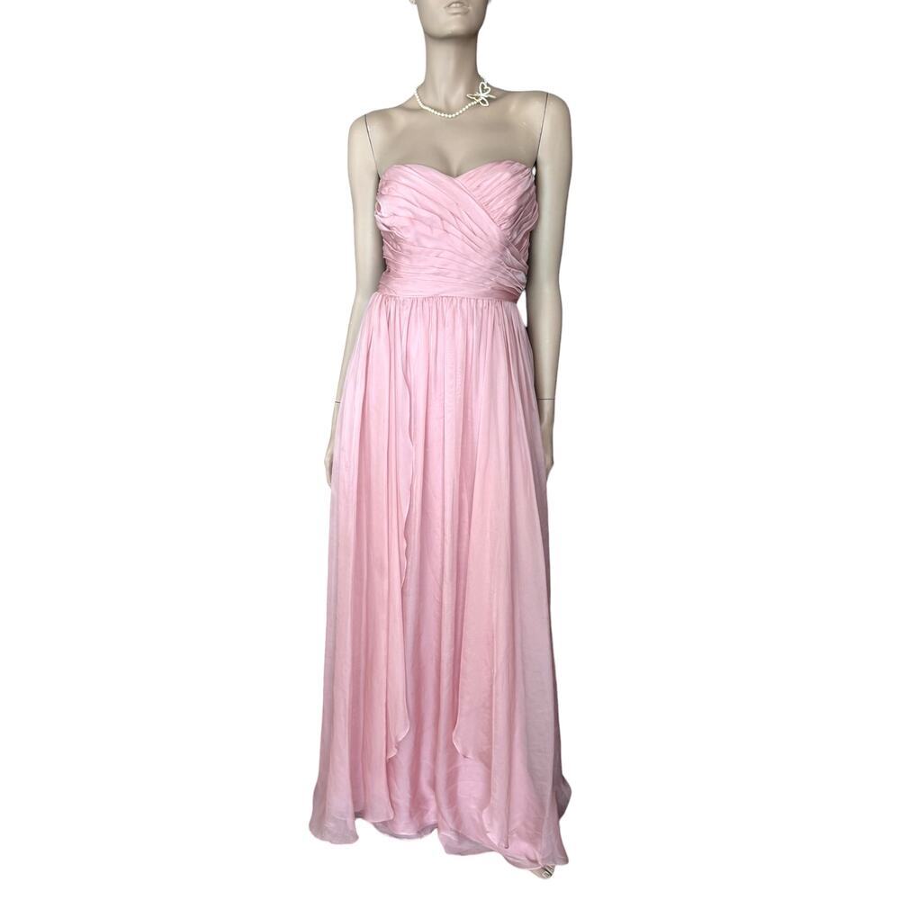 Jasmine B2 B153072 Bridesmaid Dress Misty Pink Chiffon Formal Prom Size 12 Flowy - Picture 3 of 7